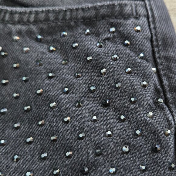 NWT Zara The Slim Rhinestone Black Studded Jeans Slim Fit 2 - Picture 3 of 10